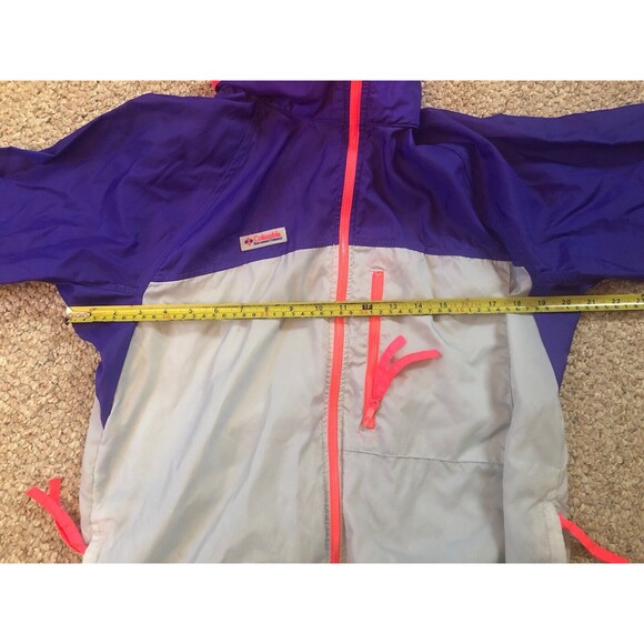 Vintage Columbia Windbreaker Jacket Gray Purple Sz Men's Small Radial Sleeve Ful - Picture 8 of 11